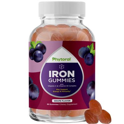 Natural Multivitamin Iron Gummies for Adults - Adult Gummy Vitamins with Iron and Energy Boost B Complex Vitamins - Gummy Iron Supplement and Mental Clarity and Focus Multivitamin with Iron Gummy