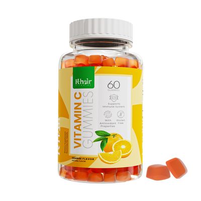Khair Halal Vitamin C Gummies - Non GMO, Gluten-Free, Gelatin-Free, Vegetarian - Immune Support Gummies, Halal Delicious Vitamins for Adults &amp; Kids - 60 Gummies