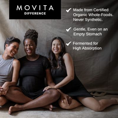 Movita Prenatal Multivitamin - Organic Fermented Whole Foods for Healthy Pregnancy, Fetal Development &amp; Postnatal Support - Vegan, Gluten-Free, Non-GMO, 30-Day Supply (Eco-Friendly Refill Pouch)