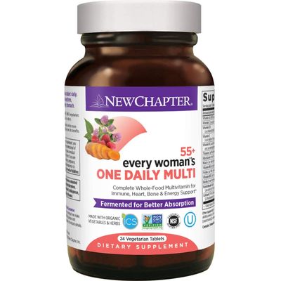 New Chapter Multivitamin for Women 50 Plus - Every Woman&#39;s One Daily 55+ with Fermented Probiotics + Whole Foods + Astaxanthin + Organic Non-GMO Ingredients - 24 ct