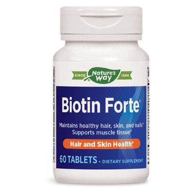Nature&#39;s Way Biotin Forte, Supports Healthy Hair and Skin*, Energy and Nerve Function*, 60 Tablets