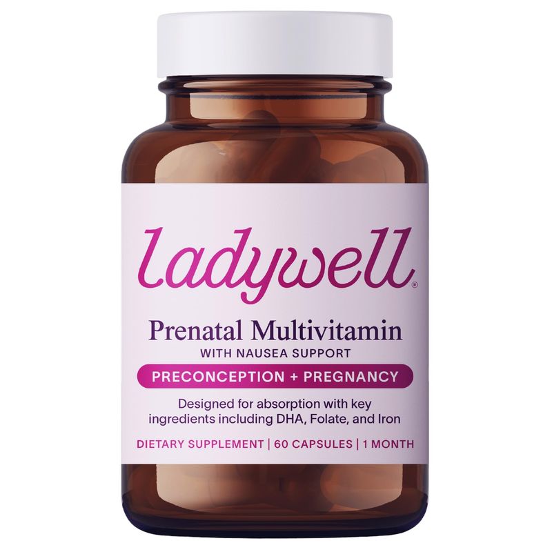 Ladywell Prenatal Multivitamin | Conception, Pregnancy &amp; Postpartum | Key Ingredients Including DHA, Folate &amp; Iron | Expertly-Formulated &amp; Tested | Designed for Absorption with Nausea Support, 60 Ct