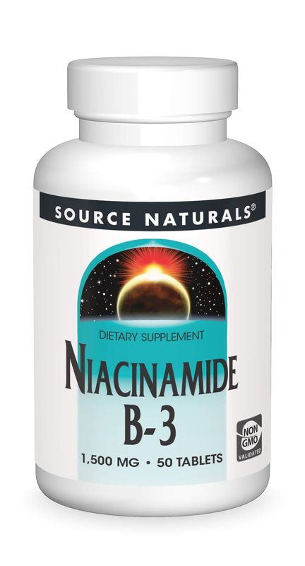 Source Naturals Niacinamide B-3, 1500 mg Dietary Supplement - 50 Tablets