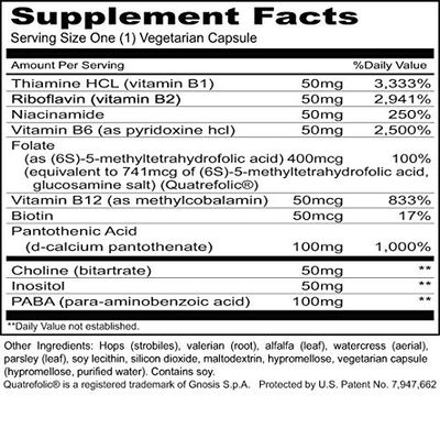 Priority One Vitamins B Complex 60 Vegetarian Capsules