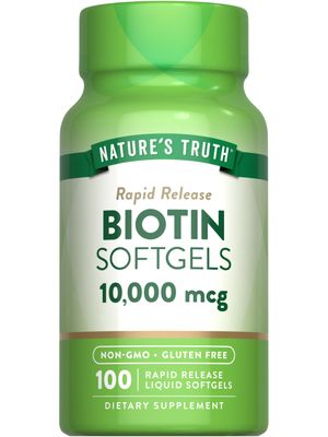 Nature&#39;s Truth Biotin 10,000mcg | 100 Softgels | Non-GMO Gluten Free Supplement