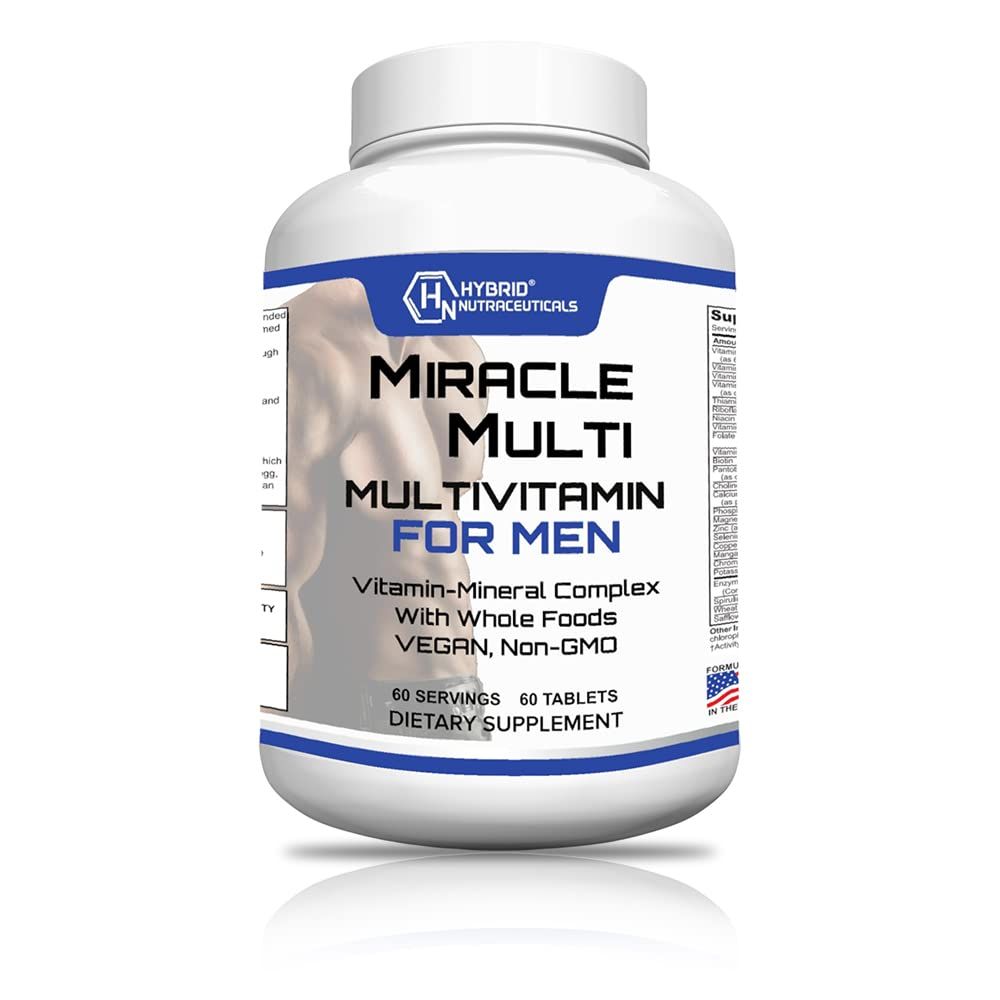 MiracleMulti Performance Blend, Best Multivitamin for Men, Vitamin and Mineral Supplement with Probiotics, Superfood Enzyme Blend for Optimized Heart, Prostate, Stamina, Energy, Non-GMO, 60 Day Supply