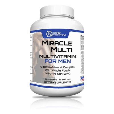 MiracleMulti Performance Blend, Best Multivitamin for Men, Vitamin and Mineral Supplement with Probiotics, Superfood Enzyme Blend for Optimized Heart, Prostate, Stamina, Energy, Non-GMO, 60 Day Supply
