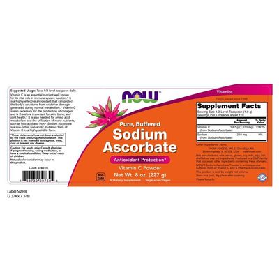 Now Supplements, Sodium Ascorbate Powder, 8-Ounce (Pack of 2)