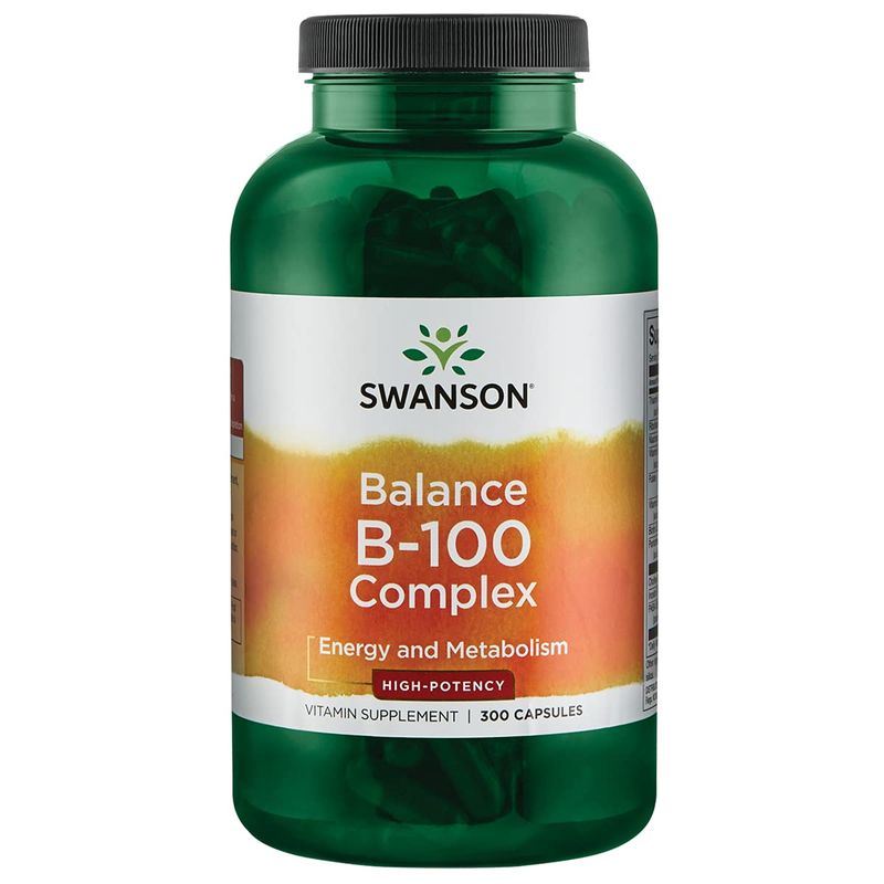 Swanson B-100 B-Complex Vitamins Energy Cardio Stress Metabolism Support 300 Capsules