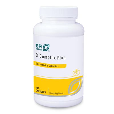 Klaire Labs B Complex Plus - High Potency B Vitamin Complex with B12 Methylcobalamin, B6 &amp; Metafolin Folate - Energy, GI Tract &amp; Brain Health Support - Hypoallergenic (100 Capsules)