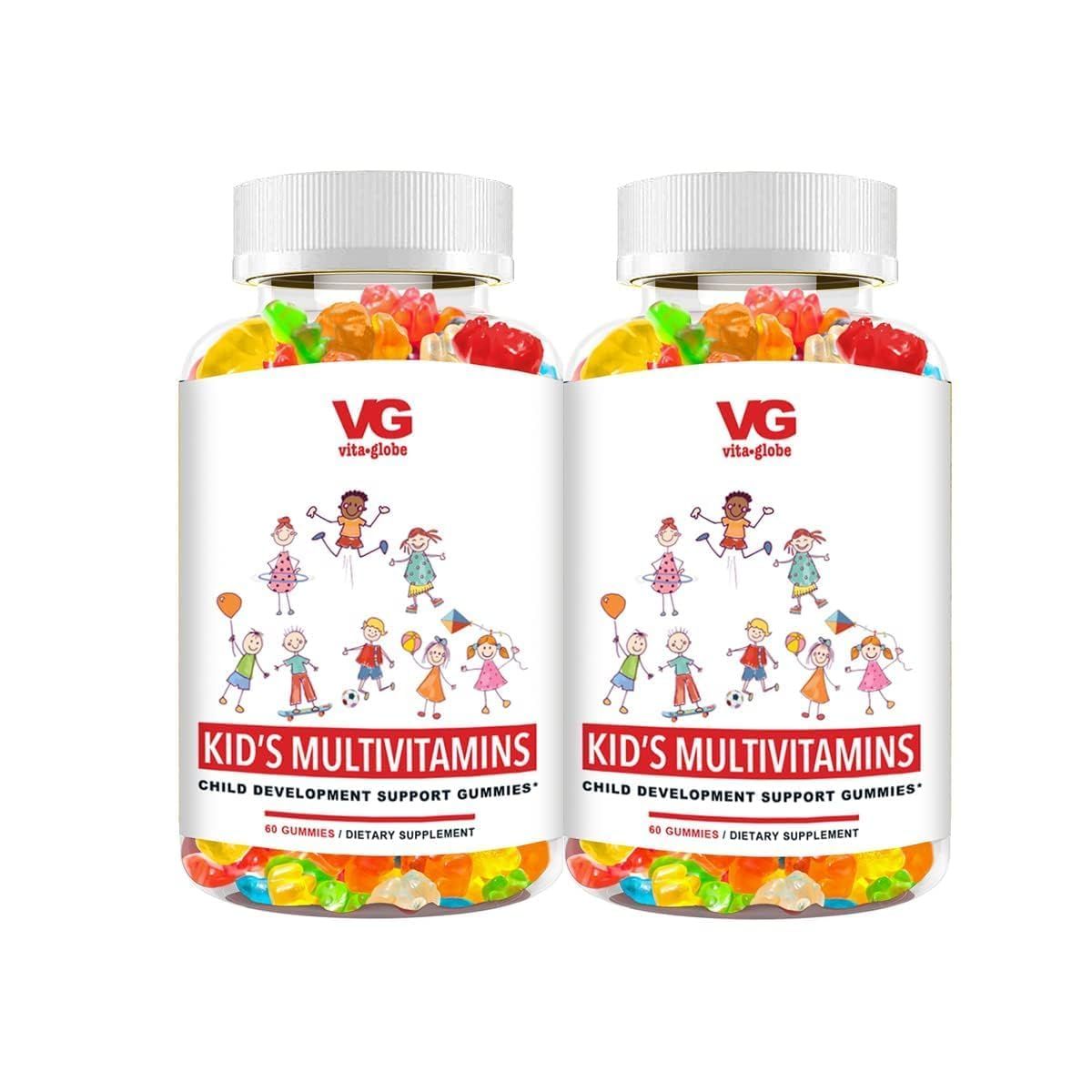 VitaGlobe Kids Complete Multivitamin Gummy - Vitamins A, C, E, D10, B6, B12, 120 Count (Pack of 2)