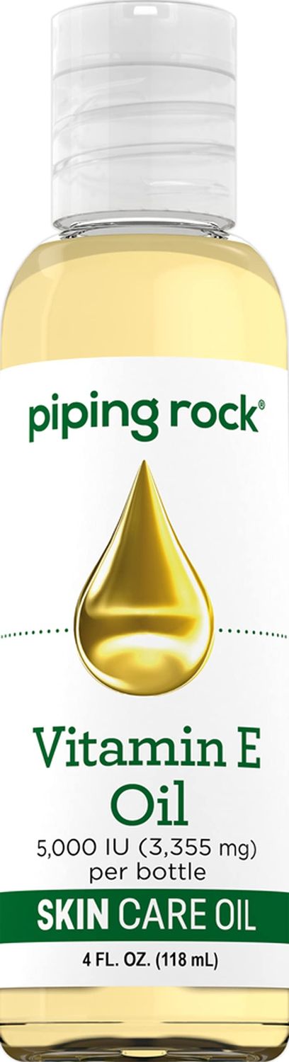 Piping Rock Vitamin E Oil 5000 IU | 4 floz | Skin, Hair, &amp; Face Oil | Nourishing Vegetarian Oil Complex