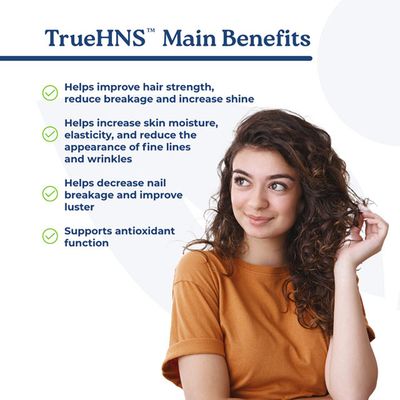 NatureCity True-HNS Hair Nails and Skin Cynatine Keratin and Plant Based Biotin Vitamin Supplement | Fuller and Stronger Hair and Nails | Non GMO | 60 Veggie Capsules
