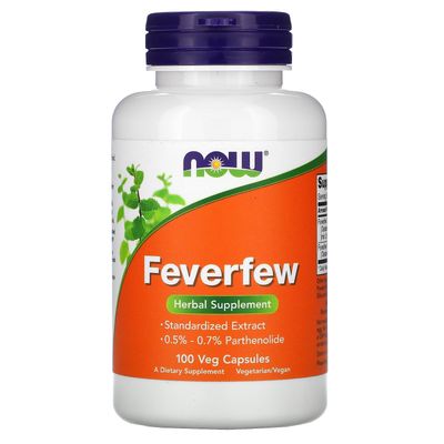 NOW Foods Feverfew Veg Capsules - 100 ct