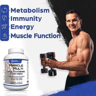 MiracleMulti Performance Blend, Best Multivitamin for Men, Vitamin and Mineral Supplement with Probiotics, Superfood Enzyme Blend for Optimized Heart, Prostate, Stamina, Energy, Non-GMO, 60 Day Supply