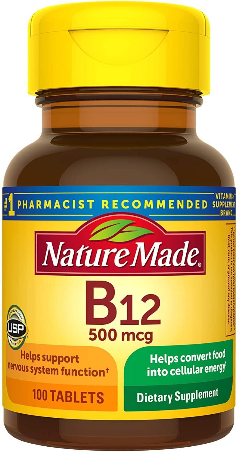 Nature Made Vitamin B-12 500 mcg Tablets 100 ea (Pack of 2)