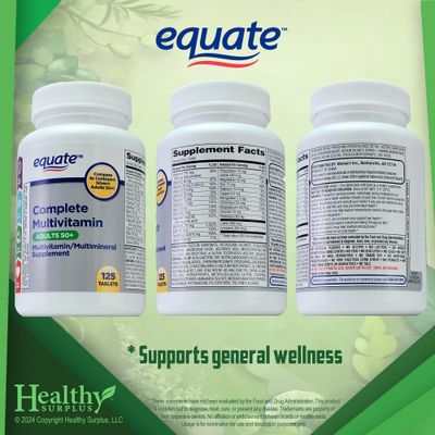 Equate Complete Multivitamin Adults 50+ Supplement 125 Tablets