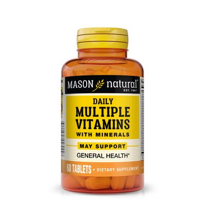MASON NATURAL Daily Multiple Vitamins with Minerals - 24 Essential Vitamins and Minerals, All in One Multivitamin, Supports Overall Health, 60 Tablets