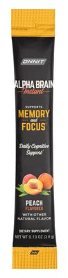 ONNIT Alpha Brain Instant Peach Flavor - Nootropic Brain Booster Memory Supplement - for Focus, Energy &amp; Clarity - Alpha GPC Choline, Cats Claw, L-Theanine, Bacopa - 30ct