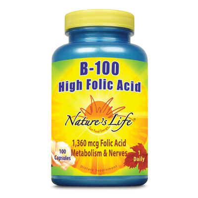 Nature&#39;s Life B-100 High Folic Acid | 100 ct