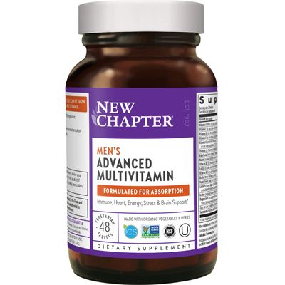 New Chapter Men&#39;s Multivitamin + Immune Support, Mens Advanced Multi (Formerly Every Man), Fermented with Whole-Foods &amp; Probiotics + Selenium + B Vitamins + Vitamin D3-48 ct (Packaging May Vary)