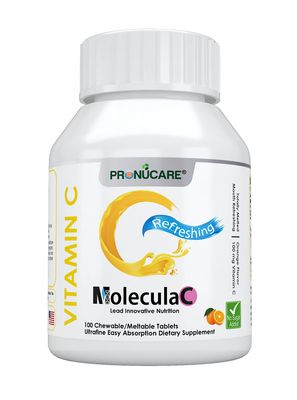 PRONUCARE Vitamin C Chewable/Meltable Natural Orange Flavor Ultrafine Easy Oral Absorption Mouth Refreshing Sore Throat Relieving 100mg Melts Multiple Tablets Daily, 100CT