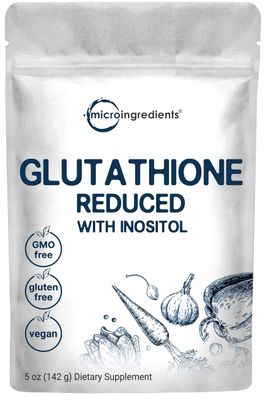 Glutathione Supplement, Pure Glutathione Reduced Powder with Inositol, 5 Ounce (9 Months Supply), 2 in 1 Formula, Powerful Ingredients for Antioxidants, Supports Liver Function, Vegan