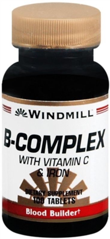 Windmill B-Complex Tablets with Vitamin C and Iron 100 Tablets (Pack of 4)