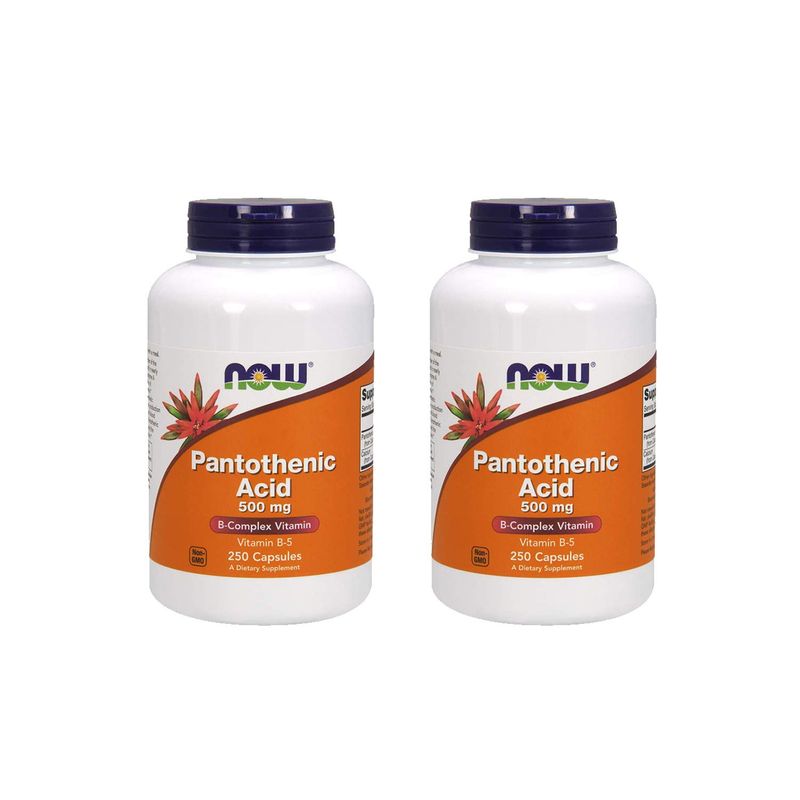 Now Foods Pantothenic Acid 500 mg, 250 Capsule (2 Pack)