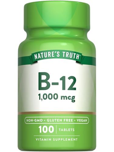 Nature&#39;s Truth B12 Vitamin 1000 mcg | 100 Tablets | Vegan, Non-GMO &amp; Gluten Free Supplement