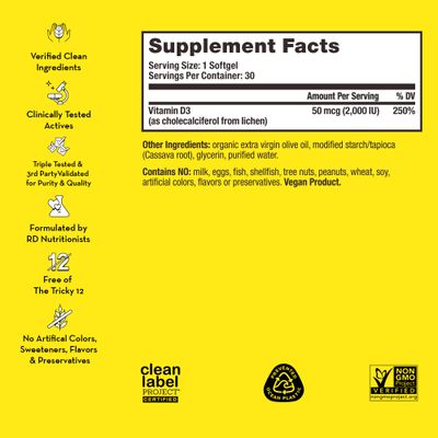 HUM Here Comes The Sun - Immune Supplement with Vitamin D &amp; Calcium for a Healthy Immune System - Supports Radiant Skin, Mood + Bone Health (30-Count)