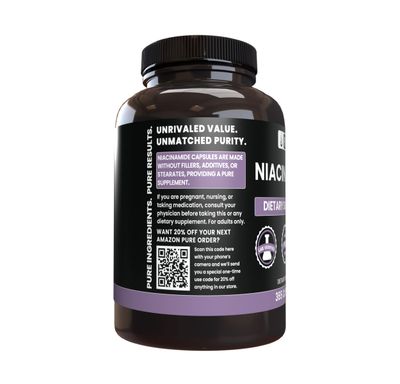 PURE ORIGINAL INGREDIENTS Niacinamide (730 Capsules) No Magnesium Or Rice Fillers, Always Pure, Lab Verified