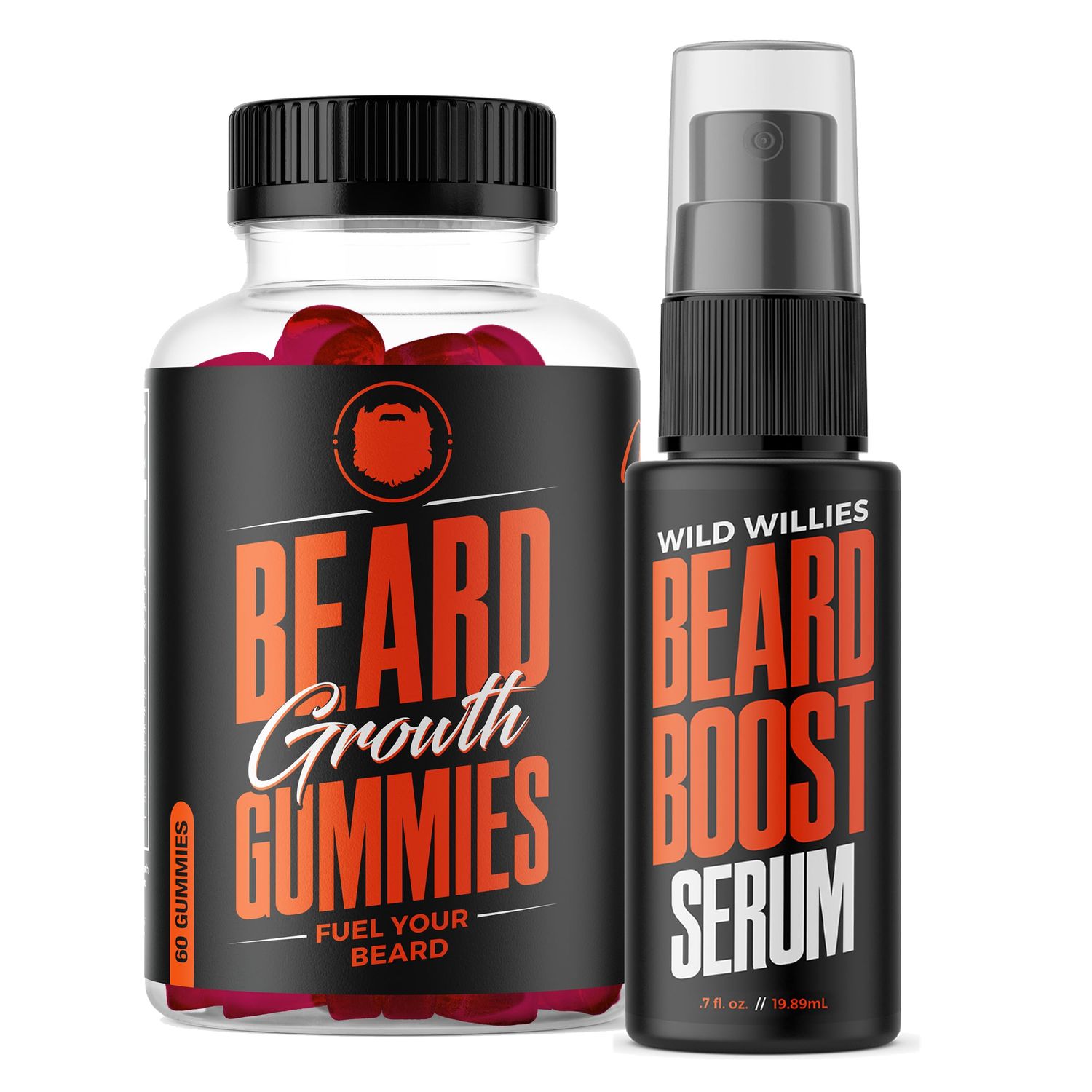 Wild Willies Beard Growth Vitamins Supplement Beard Growth Pills for Fuller &amp; Thicker Beard, Formulated with Biositol Complex &amp; 19 Hair Grooming Nutrients - 60 Capsules