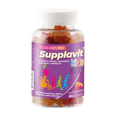 SUPPLAVIT Kids Vitamins and Supplements, No Artificial Coloring, Allergen-Free for Healthy and Strong Children, Natural Fruit Flavors, Healthy and Delicious, (60 Gummies)