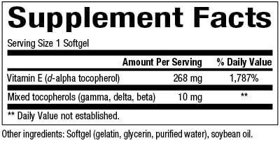 Natural Factors, Mixed Vitamin E 400 IU, Antioxidant Support for Cardiovascular and General Health, 180 softgels (180 servings)