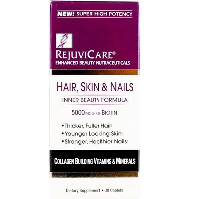 Rejuvicare Hair, Skin &amp; Nails Beauty Formula with Biotin, Collagen Building Vitamins and Minerals, 30 servings