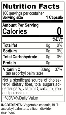 Life Enhancement BHT Plus - Antioxidant Preservative - 180mg BHT and 80mg Vitamin C (Ascorbyl Palmitate) - 100 Serving