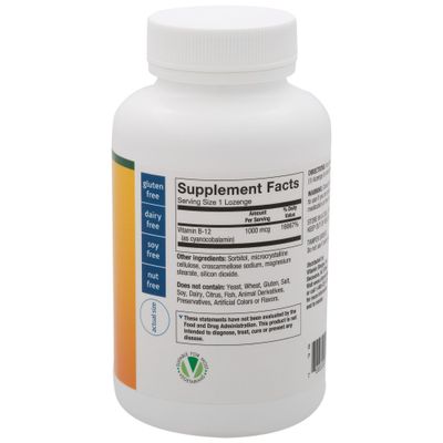 Vitamin B12 1,000mcg - Supports Energy Production, Once Daily Dietary Supplement - Vitamin B-12 (As Cyanocobalamin), Gluten & Dairy Free (300 Lozenges) by The Vitamin Shoppe
