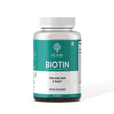 Life Aveda Biotin Support Healthy Hair, Skin, Nails and Energy Production - 60 Tablets