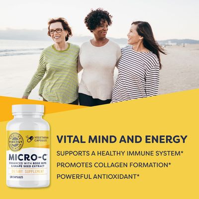 Vimergy Micro-C Capsules - Supports Immune Health* - Promotes Collagen Production - Supports Healthy Joints & Bones* - Kosher, Vegan & Gluten-Free - Regular Size 180 Capsules