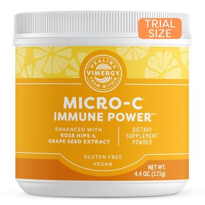 Vimergy Micro-C Immune Power TM* - Travel Size, 69 1000mg Servings - Gentle Form - Antioxidant Phytonutrients - Immune &amp; Nerve Support - Benefits Bone &amp; Cartilage - Gluten-Free, Kosher, Vegan (125g)