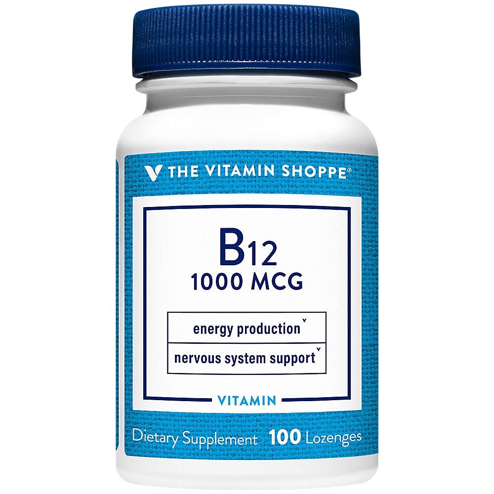 Vitamin B12 1,000mcg - Supports Energy Production, Once Daily Dietary Supplement - Vitamin B-12 (As Cyanocobalamin), Gluten &amp; Dairy Free (100 Lozenges) by The Vitamin Shoppe