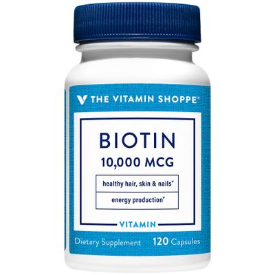 The Vitamin Shoppe Biotin 1,000MCG, Nutrient Metabolism Support for Healthy Vibrant Hair, Healthy Skin &amp; Strong Nails, Energy Production (120 Capsules)