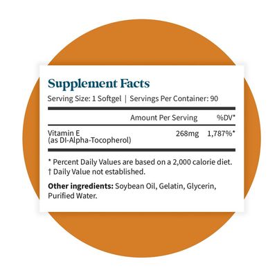 Pattern Wellness Vitamin E 400 IU Supplement - Boosts Antioxidant Activity - Supports Whole Body Health - Fights Against Cellular Damage - 3rd Party Lab Tested - 90 Soft Gels