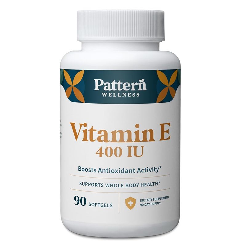 Pattern Wellness Vitamin E 400 IU Supplement - Boosts Antioxidant Activity - Supports Whole Body Health - Fights Against Cellular Damage - 3rd Party Lab Tested - 90 Soft Gels