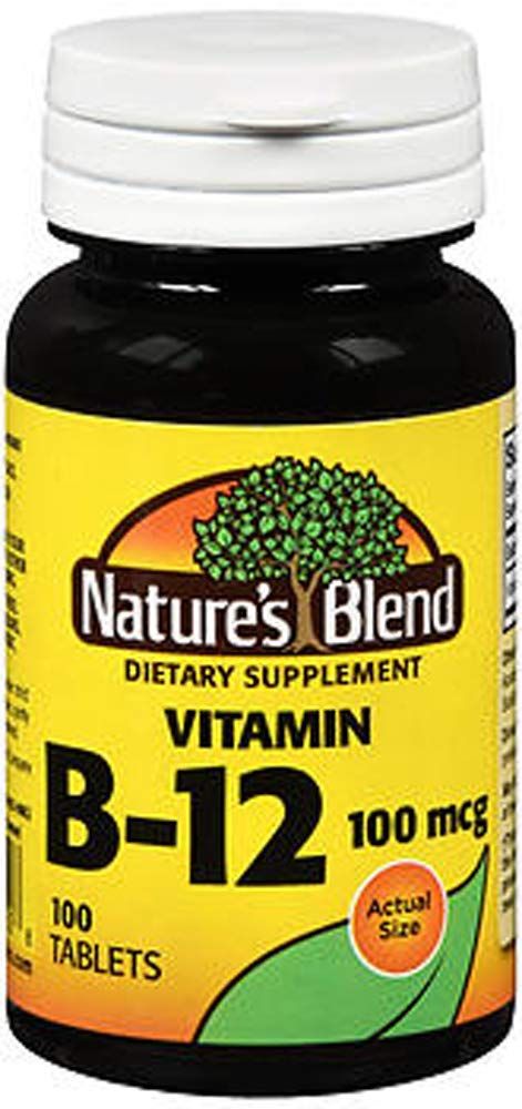 Nature&#39;s Blend Vitamin B12 100 mcg Tablets - 100 ct, Pack of 2