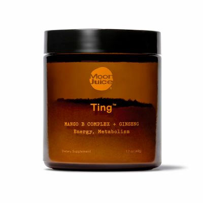 Moon Juice - Ting Mango Vitamin B Complex + Ginseng Supplement - Jar (25 Servings) - Caffeine Free Energy, Metabolism &amp; Mood - Organic Tulsi &amp; Guava - 3rd Party Tested - Vegan &amp; Non GMO - 1.7oz