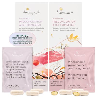 HealthyNest Preconception &amp; 1st Trimester Prenatal Vitamin | Pregnancy Support for Fetal Brain Development with Methylfolate, Choline, DHA, Iron, Inositol | 31 Day Supply