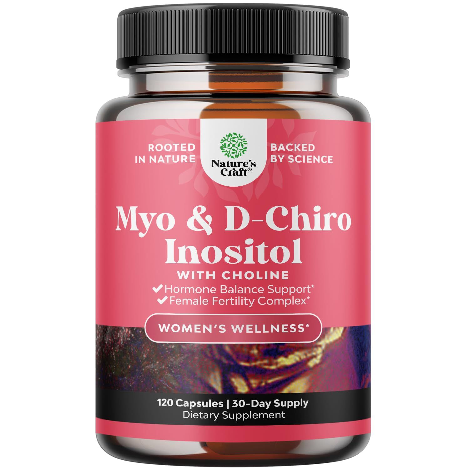 Myo-Inositol &amp; D-Chiro Inositol Capsules - Choline Inositol Supplement for Cycle and Fertility Support - Womens Hormone Balance Supplement with Myo &amp; D-Chiro Inositol Plus Choline Bitartrate