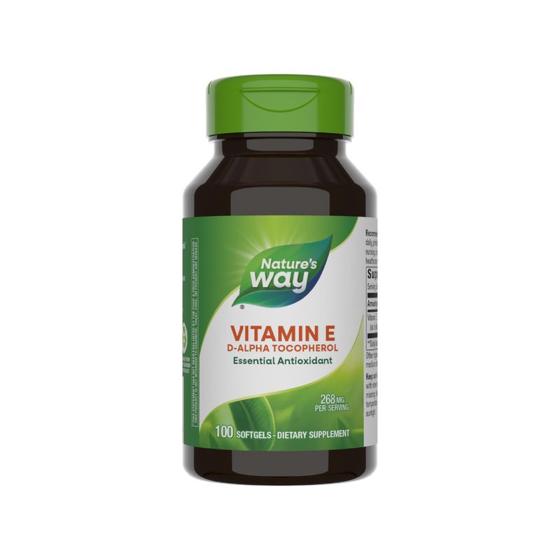 Natures Way Vitamin E D-Alpha Tocopherol - 268 mg per serving - Antioxidant - Essential Nutrient for Heart Muscle Cells* - Gluten Free - 100 Softgels